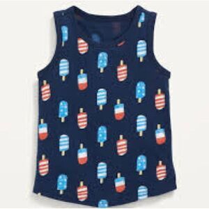 Old Navy Girls Toddler Kids Sleeveless Popsicle Print Cotton Graphic Tee. 2. 2T.